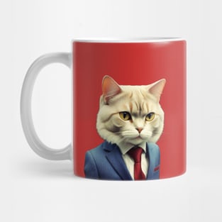 A Cat Wearing a Business Suit Mug